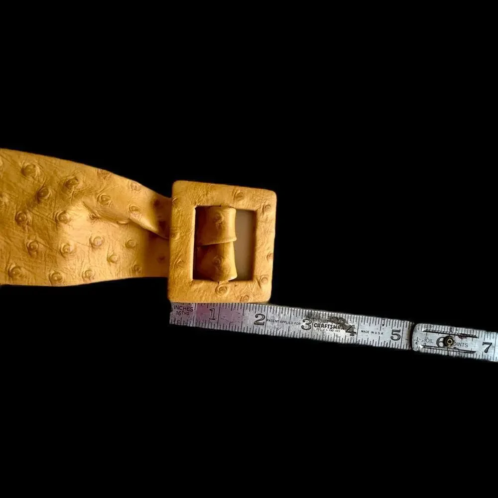 Vintage Authentic Ostrich Leather Full Quill Women’s Belt Exotic 29-34” Waist